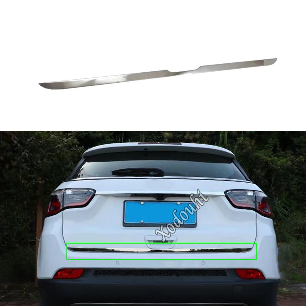 

For Jeep Compass 2017 2018 2019 2020 2021 2022 Panel Stainless Steel Rear Back Door Trunk Tailgate Frame Strip Plate Trim Lamp
