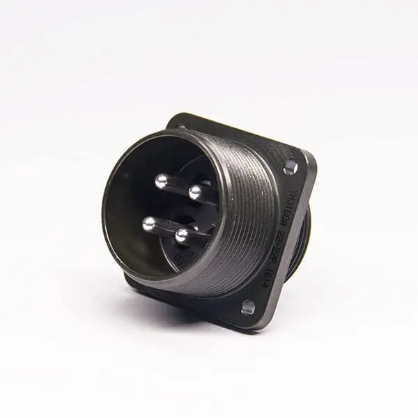 MIL-5015 Circular Connector 4 Pin MS3102A22-22P Female Panel Receptacle Straight Panel Mount Solder Cup Automotive Grade