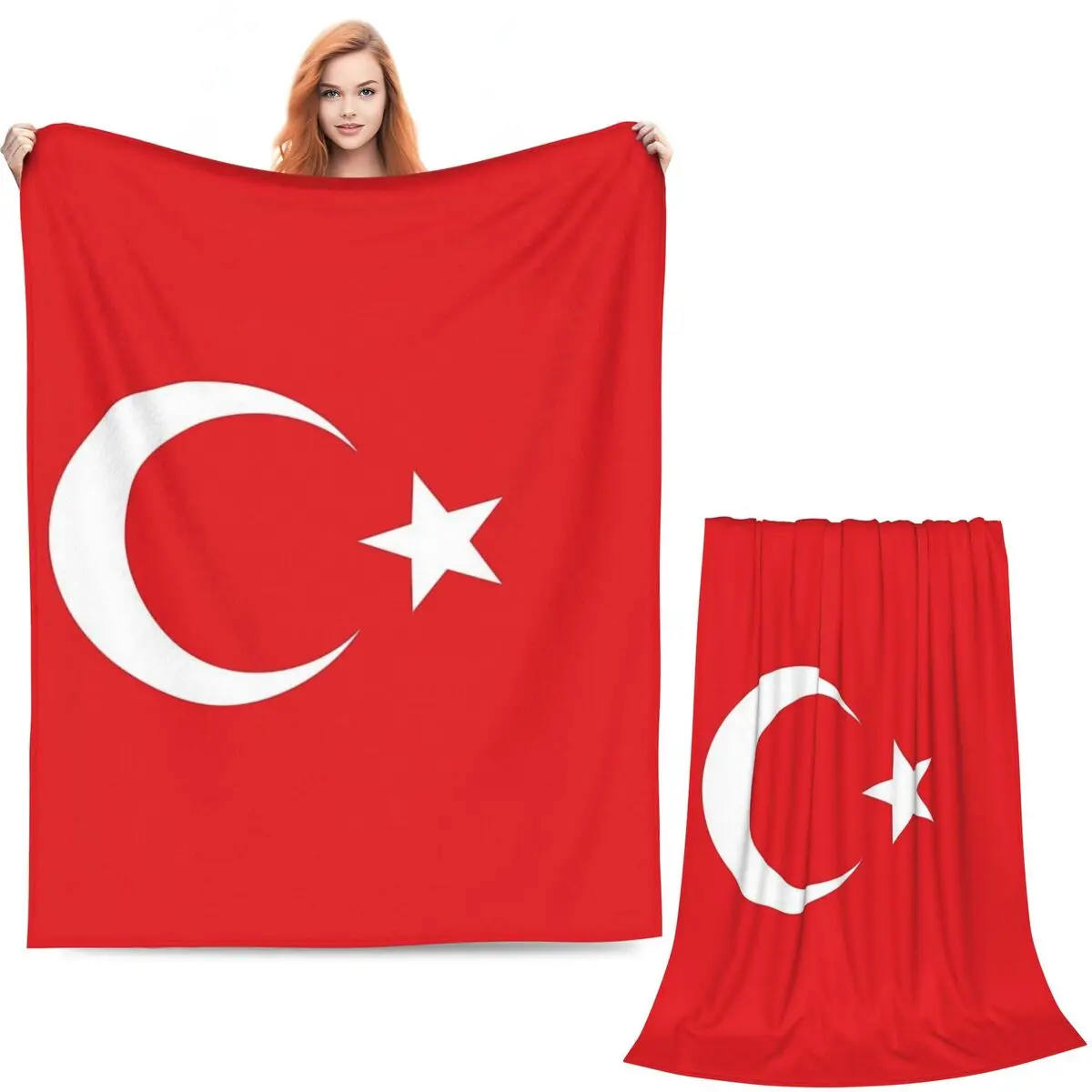 The Republic Of Turkey Flag Blankets Soft Warm Flannel Throw Blanket Bedding for Bed Living room Picnic Travel Home Couch