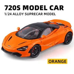 1/24 Scale McLaren 720s Super Sportcar Alloy Diecast Simulation Model Car With Sound And Light Pull Back Toys For Children Gifts