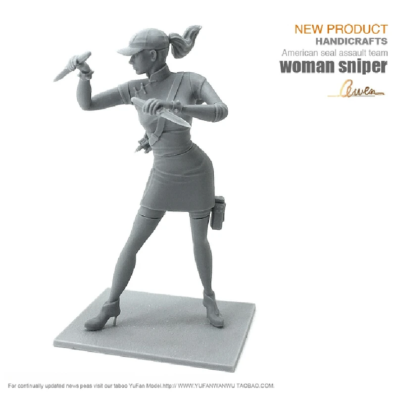 Couteau d'assassin Cheongsam 75mm, figurine modèle en résine Gk Micro Miniature 3d imprimé blanc, jouet Kit non assemblé et non peint