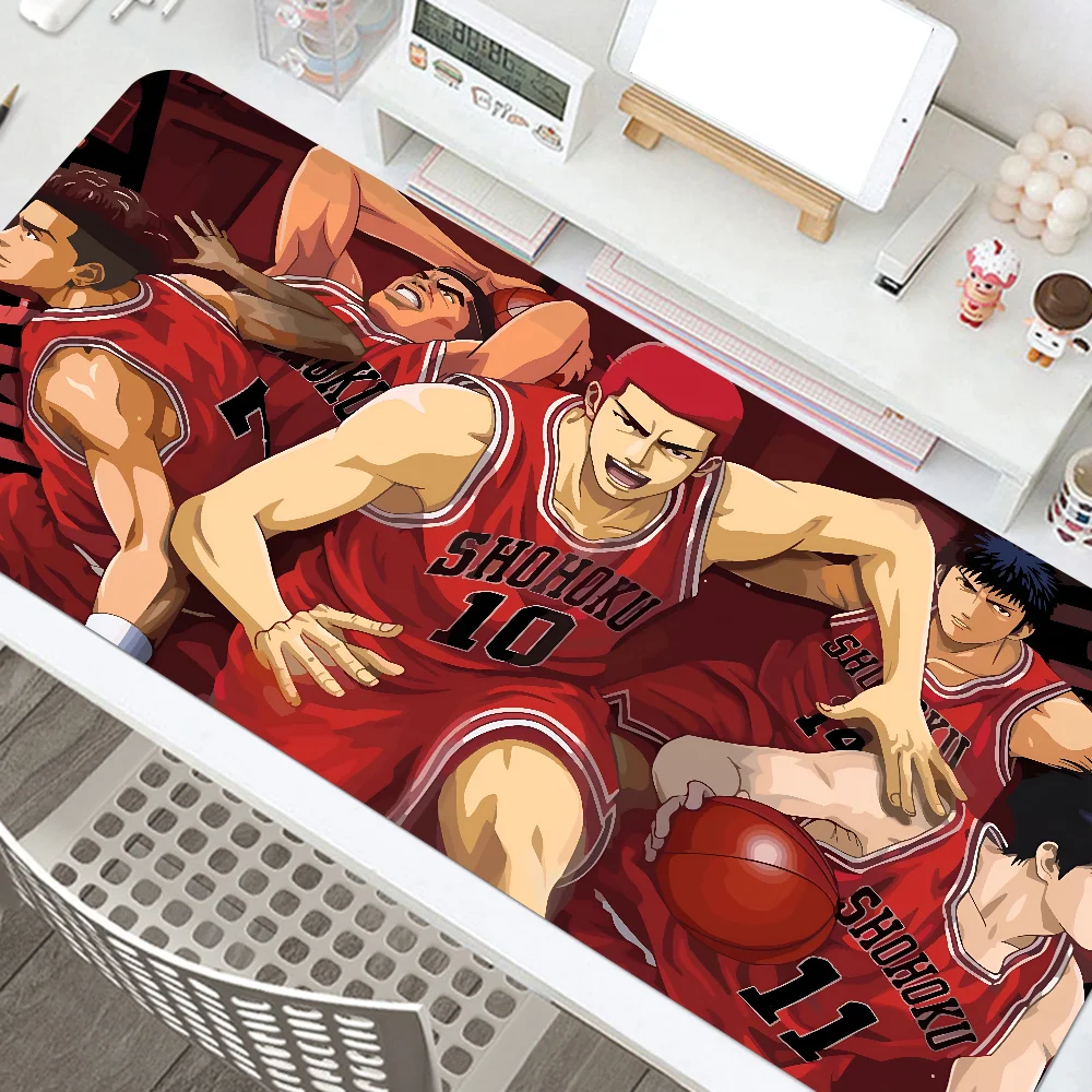 S-Slam Dunk Anime Mousepad Mouse Mat حصيرة مكتبية مع وسادة ملحقات الألعاب Prime Gaming XXL لوحة المفاتيح حصيرة الحشو