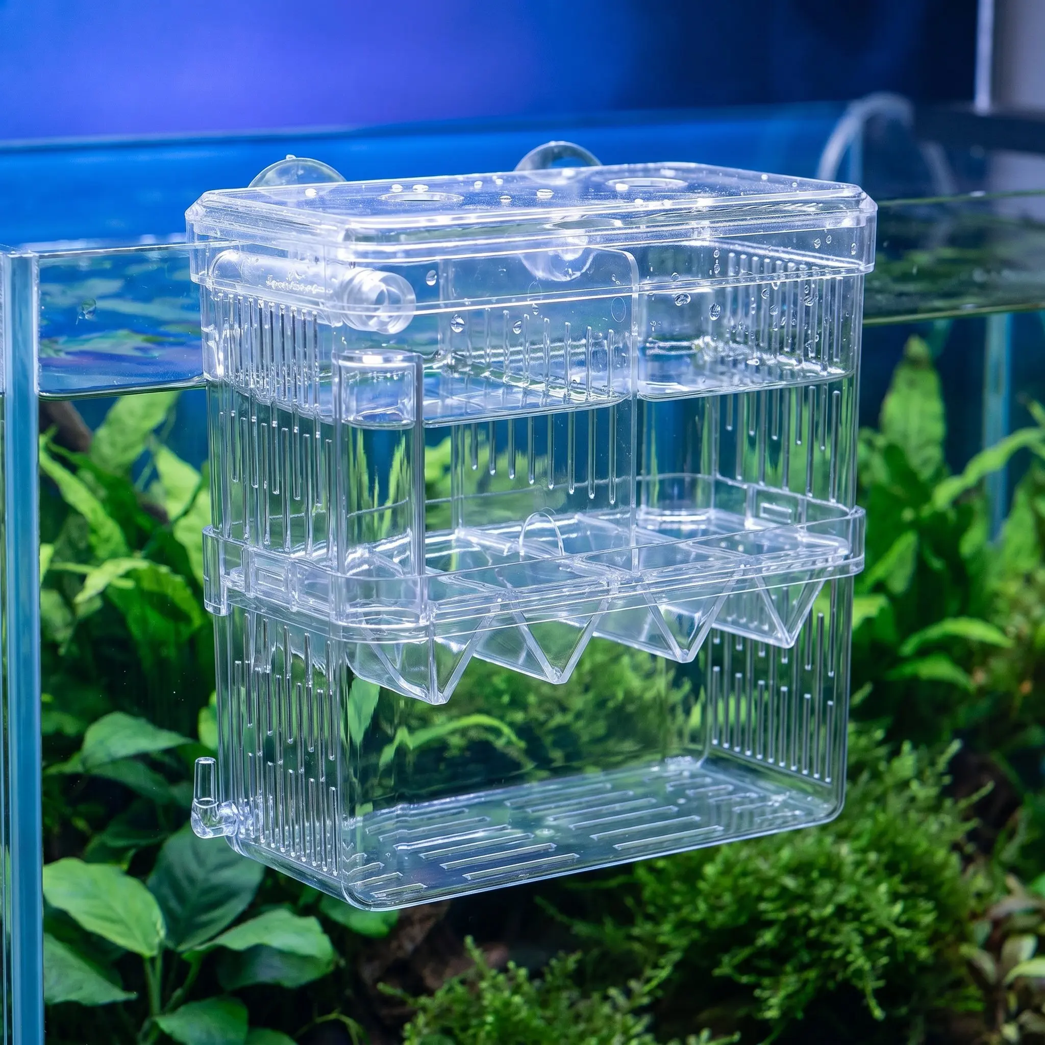 Aquarium Isolation Breeding Box Transparent with Suction Cups Fish Fry Hatching Betta Guppy Shrimp Breeder Box Fish Tank