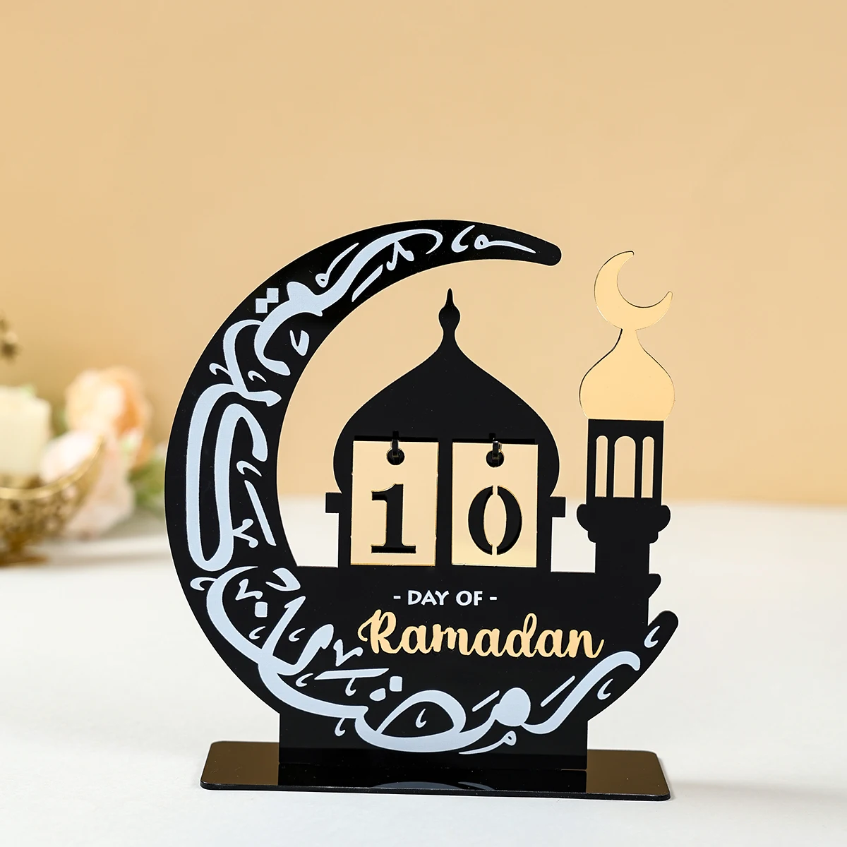 2025 Ramadan Countdown Calendar Eid Mubarak Ornament Wooden Ramadan Calendar Muslim Party Decoration Craft Eid Al-Adha Ornament