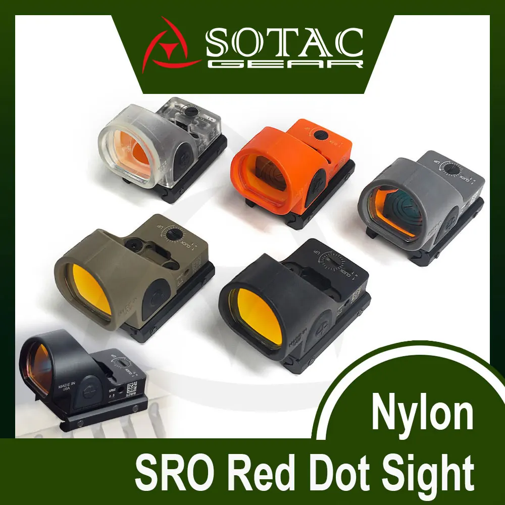 

Nylon Mini SRO Red Dot Sight 2.5 MOA Collimator Hunting Tactical Reflex Sights Optics Scope Fit 20mm Rail SOTAC GEAR