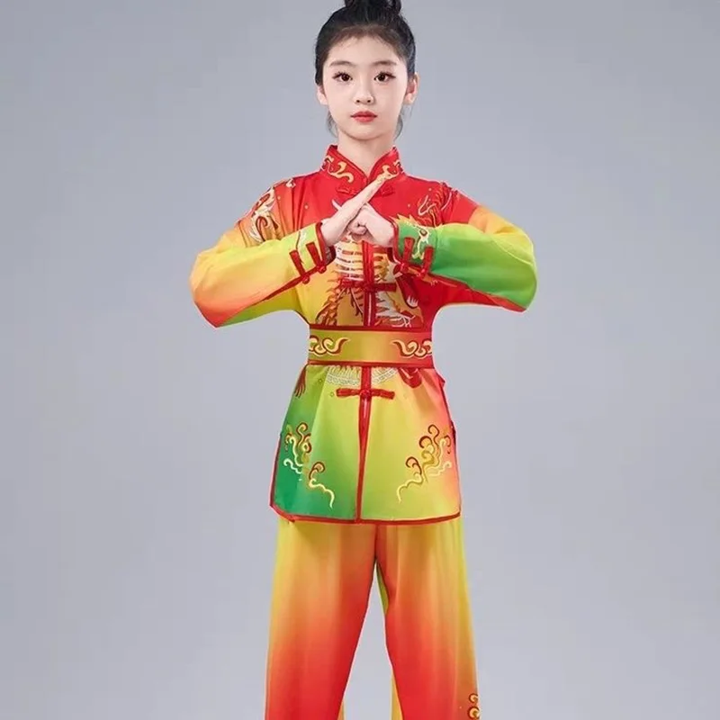 Stroje do sztuk walki Zestawy Wushu Dziecięce Cosplay Kung Fu Uniform Ubranka dla Niemowląt Chłopięcy Zestaw Tai Chi Strój Sceniczny Dziecięcy Strój Tang Dziewczęcy