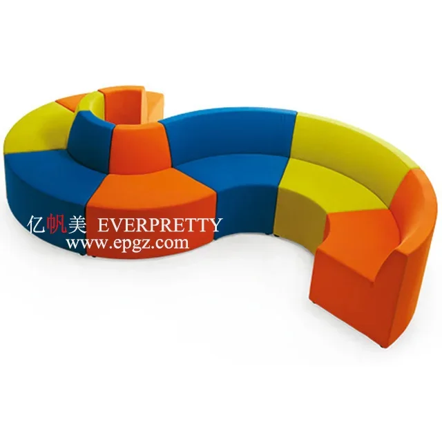Hot Sale Modern Ergonomic Design Flexible Assembly Soft School Library Furniture Modular Colorful Sofa Set for Student Use