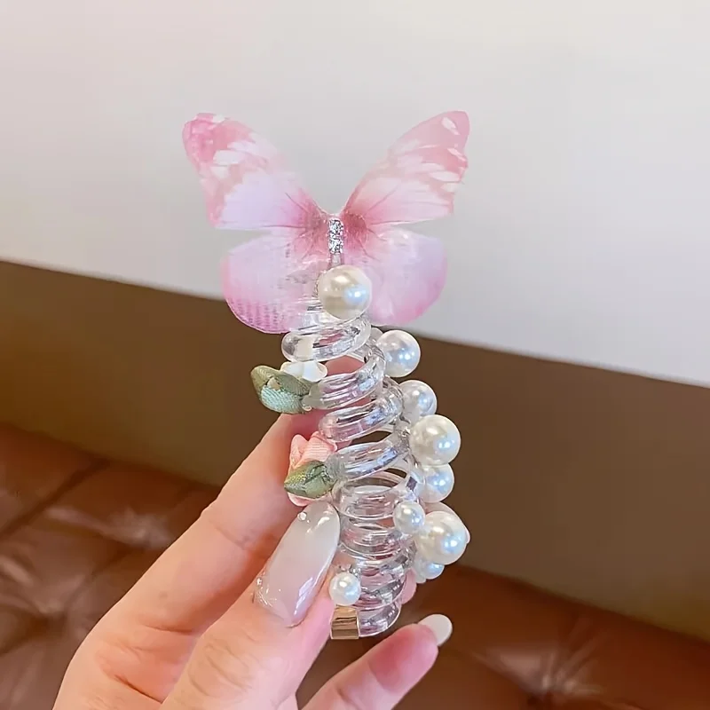 2 Stück skurrile Schmetterlings-Mesh-Stirnbänder für Mädchen, Haarschmuck für den täglichen Gebrauch, Partys, Stirnband, elegantes Haargummi – Detail 8