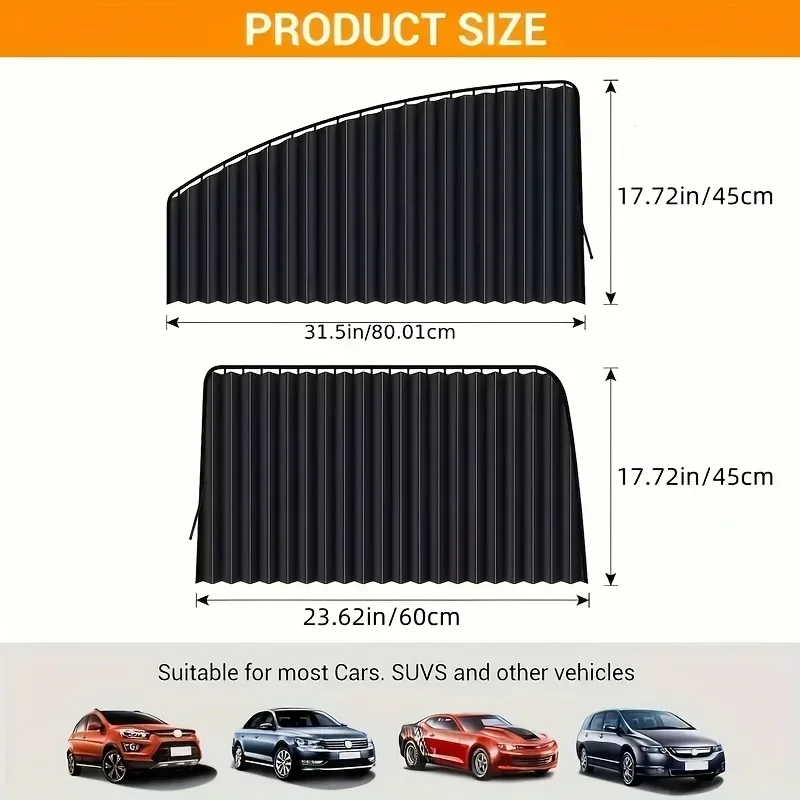 Car Sunshade Curtain Magnetic Track Side Window Glass Privacy Curtain Interior Automobile Sun Protection Blind China Origin