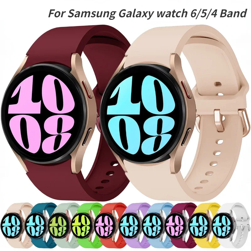 

Silicone Strap For Samsung Galaxy Watch 7/6/5/4 40mm 44mm Color tonal buckle bracelet For Galaxy 6/4 Classic 43mm 47mm 5Pro 45mm