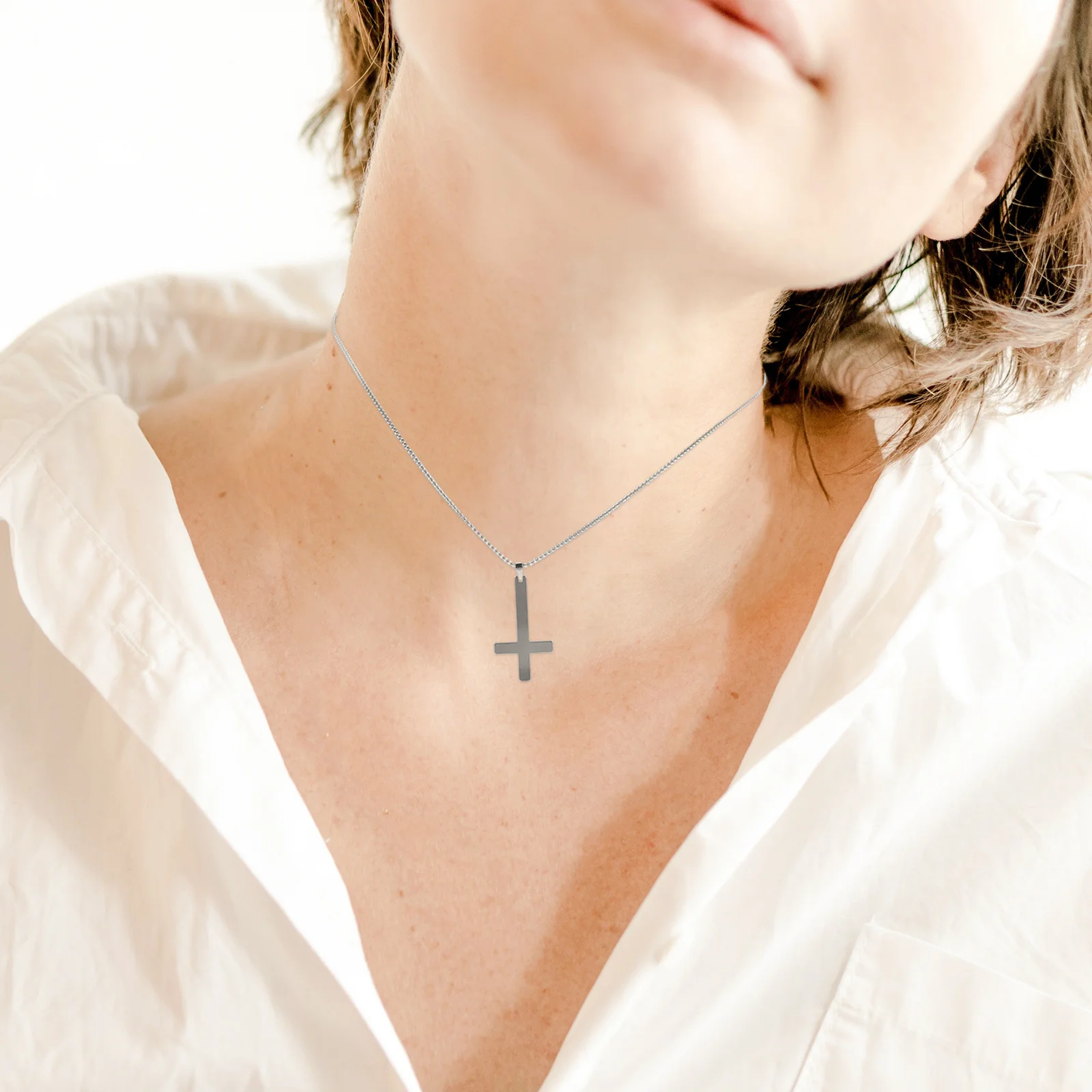 

Chic Faith Stainless Steel Necklace For Women Men Lightweight Elegant Trendy Fashion Jewelry Gift Accessory