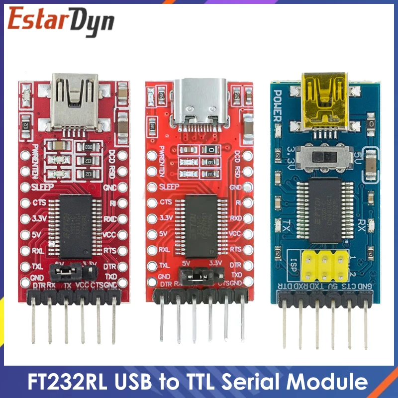 EstarDyn FT232RL FTDI USB 3.3V 5.5V do TTL Moduł Adaptera Szeregowego FT232 Pro Mini USB TO TTL 232