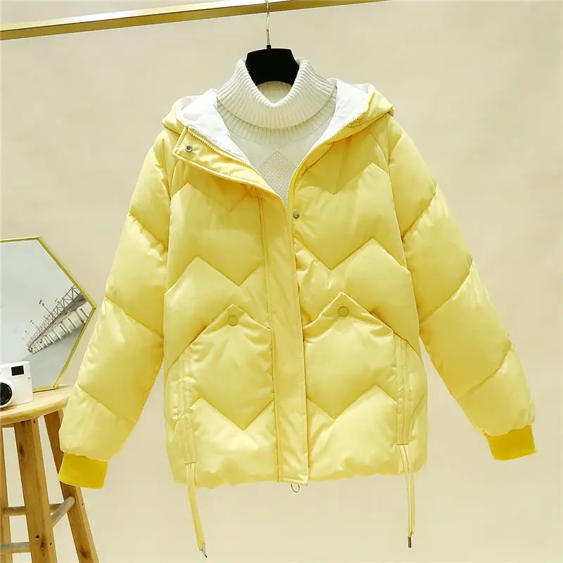 2024 New Winter Coat Women Down Cotton Jacket Lightweight Warm Loose Cotton Padded Jackets Casual Black Red Outerwear Female