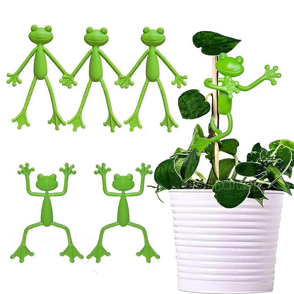 Frog Plant Stand Flower Pot Hugger Plant Climbing Fixture Clips Bendable  Garden Plant Support Adjustable Flexible Clip for Stem