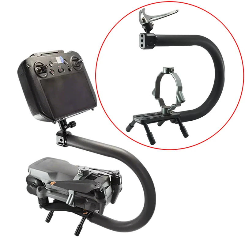 

1PCS RC Drone Handheld Shooting Stand Microphone Phone Clip Fill Light Camera Handle Stabilizer Bracket for DJI Mavic 3 4 Parts