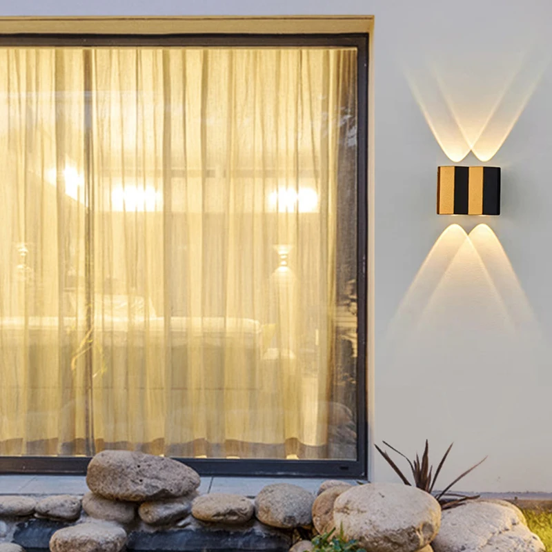 Modern Simple LED Outdoor Waterproof Wall Lamp Aluminum Up and Down Light Home Lighting Porch Garden Light Aisle Corridor Sconce