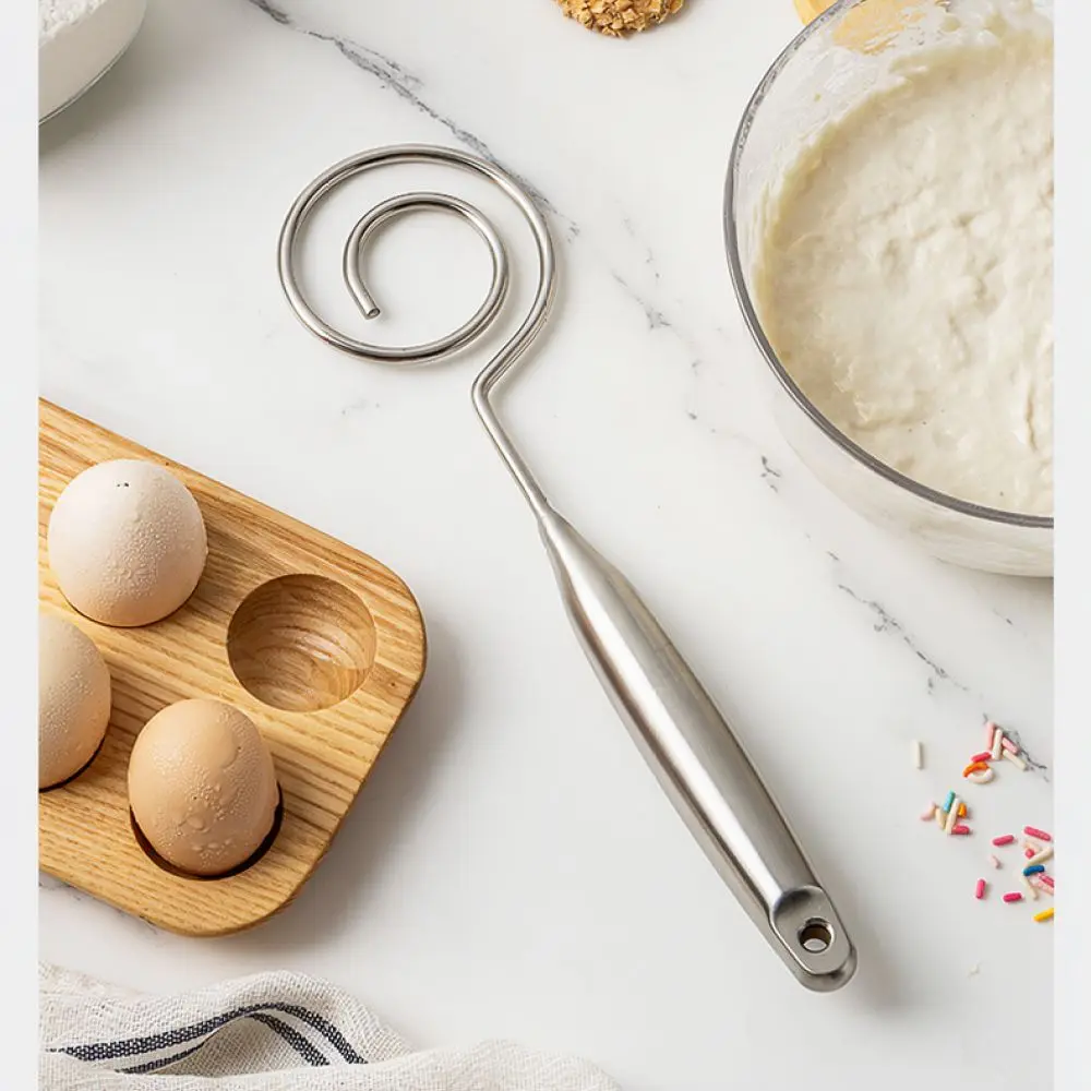 Easy Clean 304 Stainless Steel Flour Whisk Manual Dough Blender Baking Kitchen Tool For Cream And Egg Mixing Task