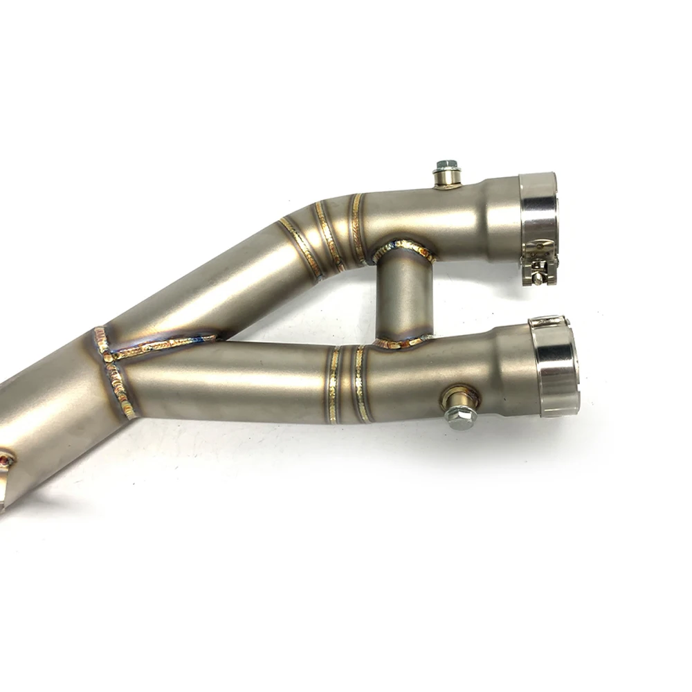 Motorcycle Exhaust Muffler Middle Link Pipe Connect Tube Motorbike Parts Slip-on Mid For Yamaha YZF-R1 R1 R1M MT10 2015 - 2021