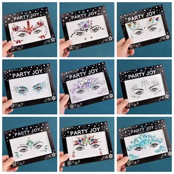 3D Rhinestone Face Tattoo Stickers For Festival Glitter Makeup Jewelry Sticker On Face Crystals Gems Jewels Diamonds Decoration