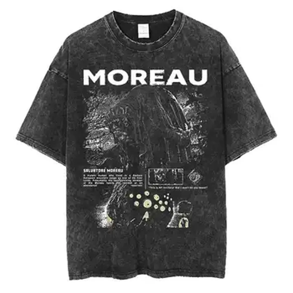 Resident Evil Village Oversized T shirt 100% Cotton Vintage Washed T-shirt for men women hiphop streetwear J192