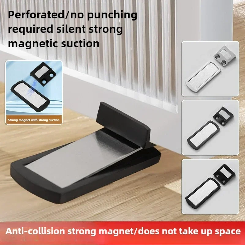 

Perforated/Non Perforated Zinc Alloy Narrow Door Anti Collision Strong Magnetic Door Suction Toilet Door Stop