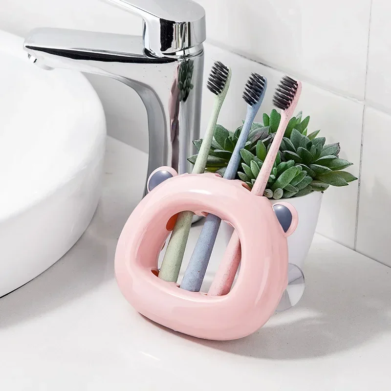 Toothbrush Holder Bathroom Storage Rack Home Improvement Plastic Shelf WC Organizer Accessories Kit Brackets Home Organization