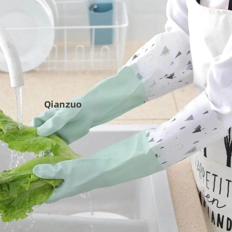 Durable Oxford Cloth Gloves for Women Kitchen Cooking Oil Splash Resistant Waterproof Dishwashing Household Work Gloves