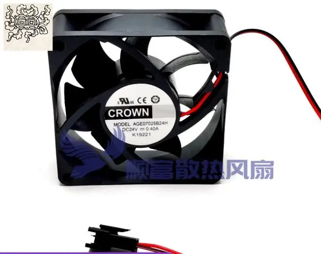 

Ltsf For CROWN AGE07025B24H DC 24V 0.40A 70x70x25mm 2-Wire Server Cooling Fan7cm
