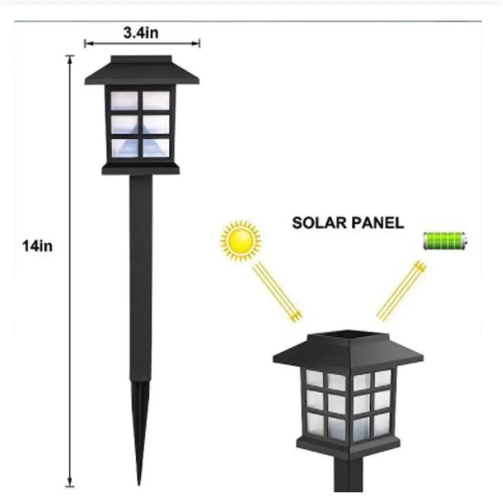 1 buah lampu jalur tenaga surya luar ruangan warna-lampu jalur lanskap tenaga surya tahan air lampu taman tenaga surya untuk dekorasi halaman