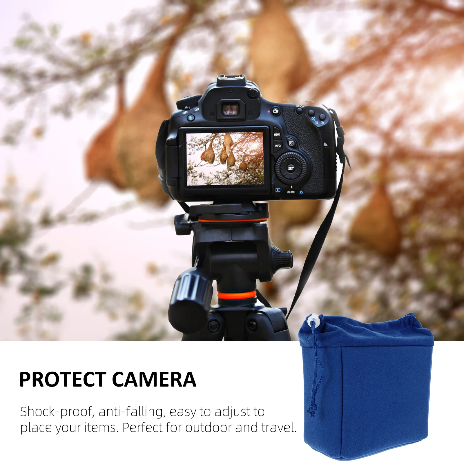 1Pcs Camera Storage Pouch Shockproof Compact Portable Protective Bag Lightweight Carrying Case Dslr Outdoor Travel Photography