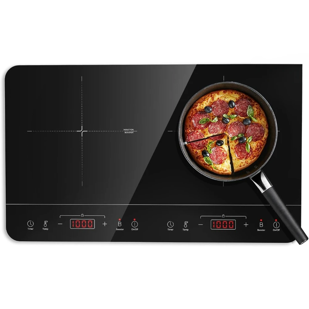 

Electric Double Induction Cooker, 10 Temperature 7 Power Set, Sensor Touch Control, Portable Induction Cooktop