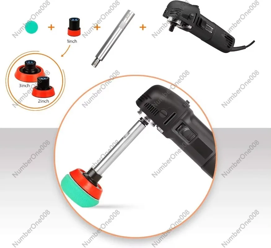 Mini Polishing Machine Buffer Rotary Polisher Auto Detailing Superpolish with 27Pcs Detail Polishing Pad Mix Size Kit