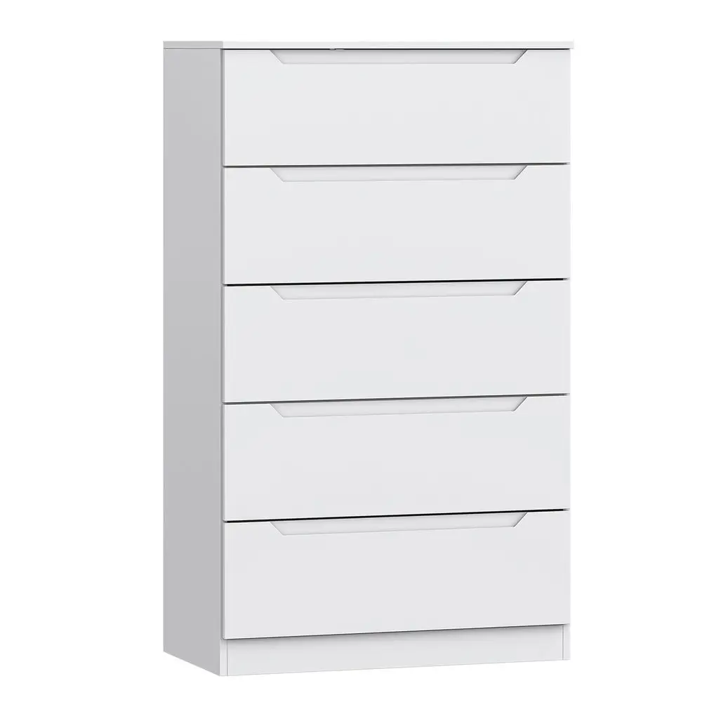 White 5 Drawer Dres…