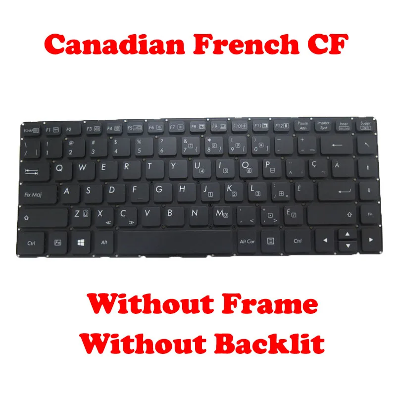 Laptop S410 Keyboard For Getac V138418CS1 V00 CA-RO 531087680986 Canadian French CF CA Without Backlit Black No Frame New