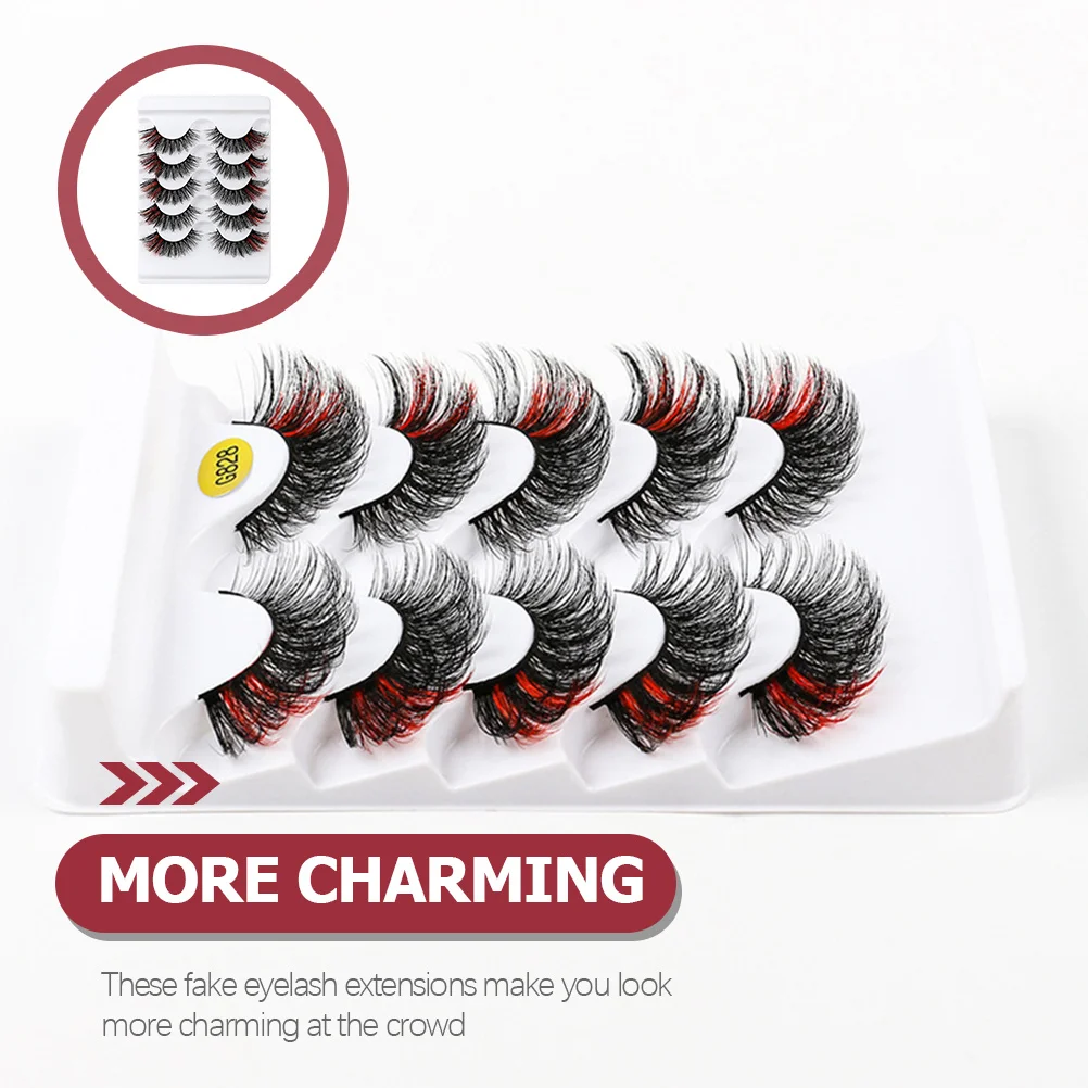 

5Pairs 3D False Lashes Women Extension Eyelashes Party Eyes Decors Eye Lashes Party Eyelashes Makeup Eyelash Decors