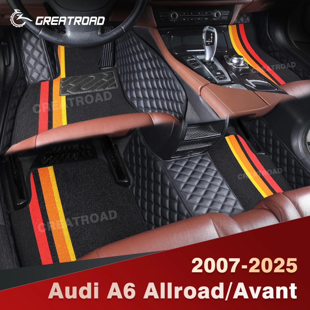 

For Audi A6 Allroad/Avant 2007-2025 Double Layer Car Floor Mats Custom Auto Carpet Cover Interior Accessories