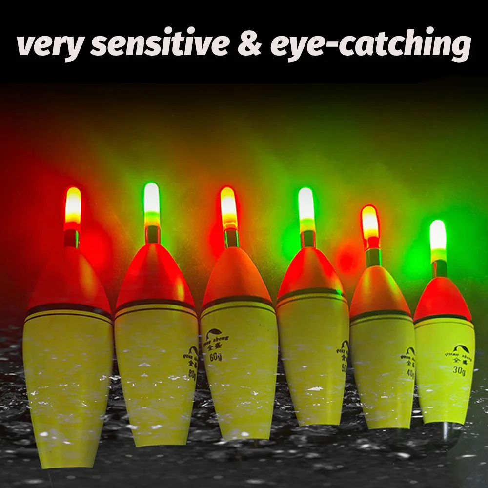 مصباح ليد عائم للصيد ، عوامة بذيل طويل ، معدات صخرية ، ليل النهار ، بوبر عمودي ، شاحن يو إس بي إيفا ، مصباح بطارية CR425 ، 5 جم ، جي