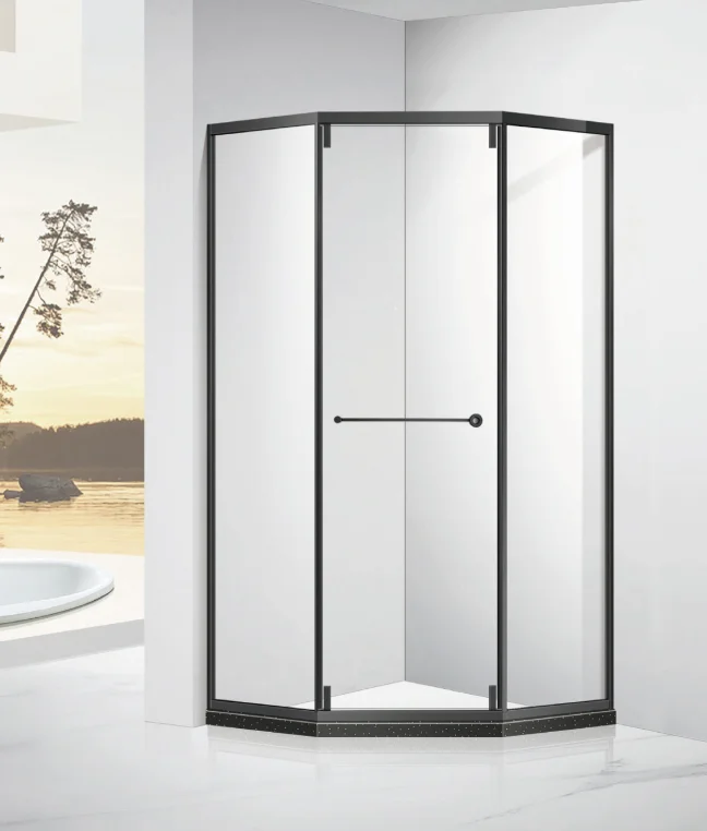 Modern Folding Sliding Shower Enclosure Zero Floor Space Tempered Glass Waterproof Seal Ultra-durable Aluminum Alloy Bathroom
