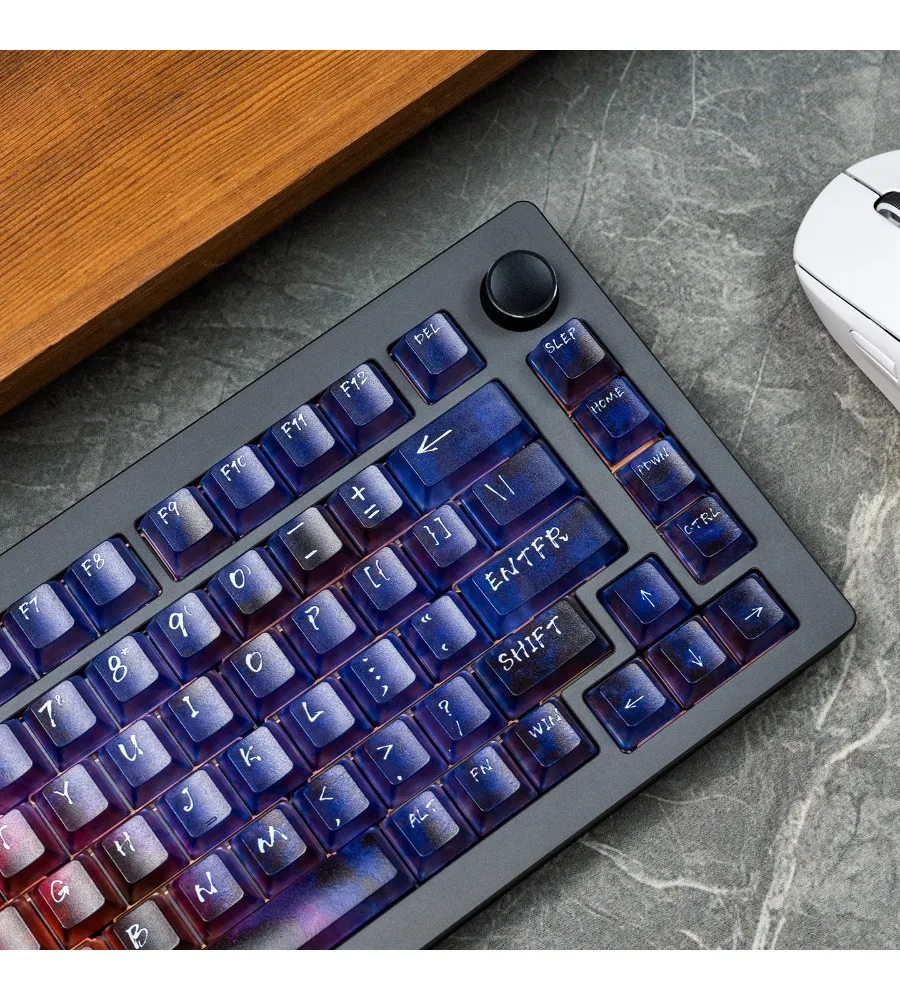 119 key original factory suitable wooting mechanical keyboard neon gradual change smudged keycap PC five-sided fog