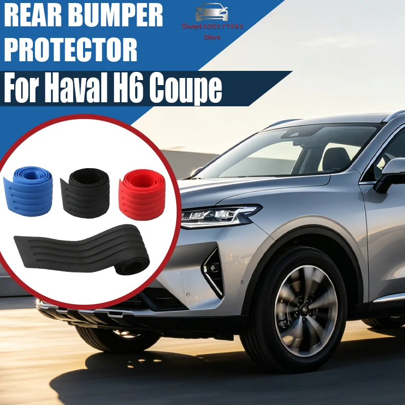 For Haval H6 Coupe Custom Car Trunk Door Sill Plate Protector Anti-Scratch Rear Bumper Guard Rubber Mouldings Pad Trim