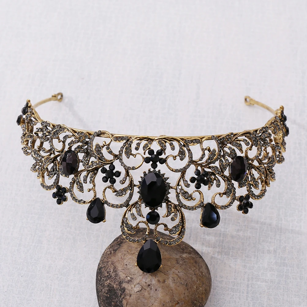 

Rhinestones Alloy Headdress Bride Hair Accessory for Women Tiaras Prom Queen Crown