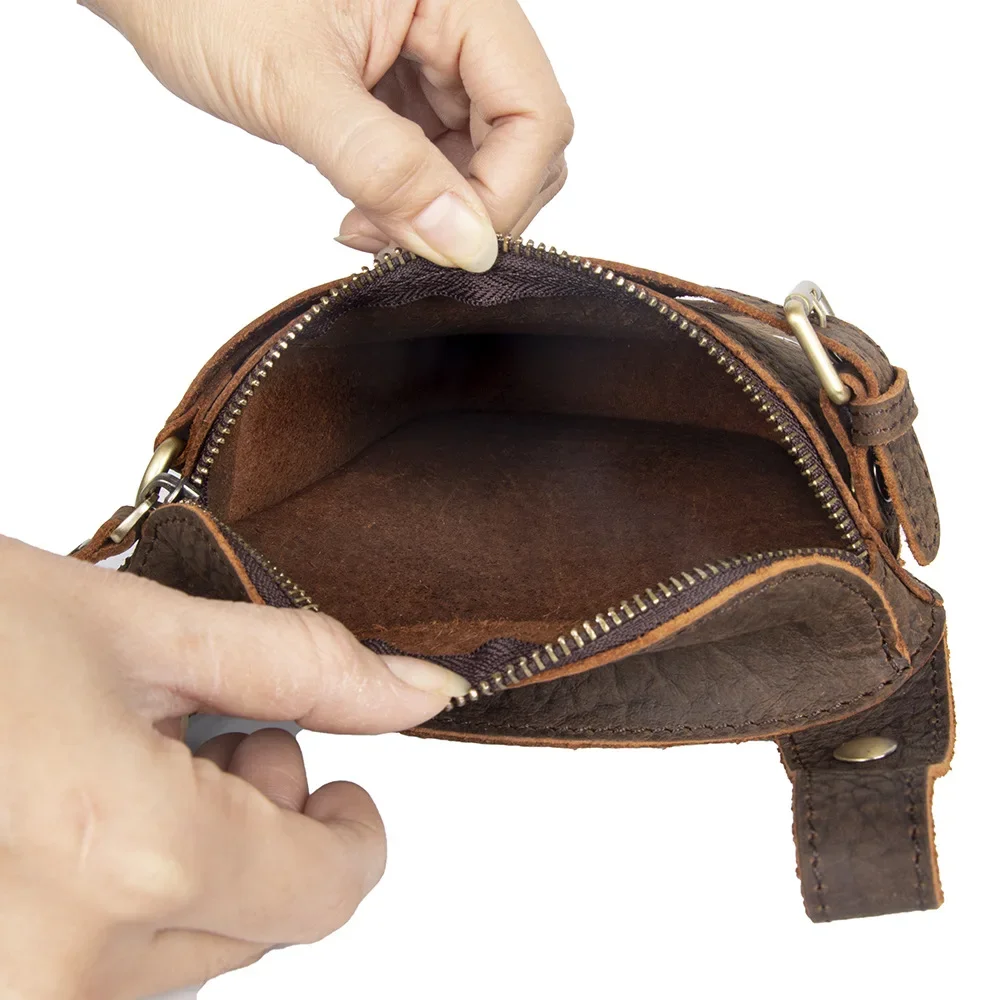 Genuine Leather Waist Pack for Men, Vintage Crazy Horse Sling Bag