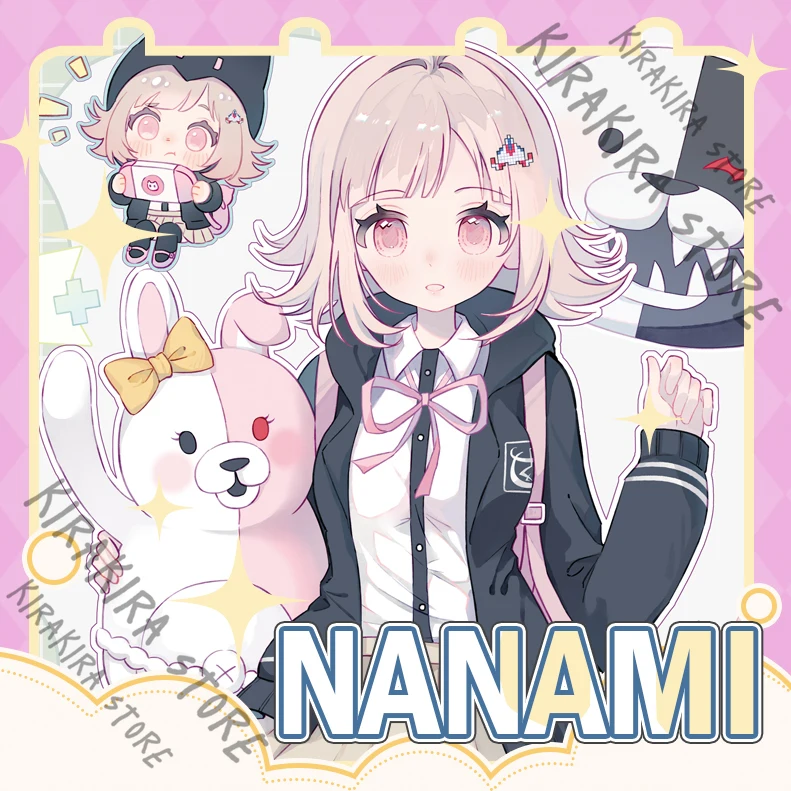 Danganronpa Nanami ChiaKi Cosplay Badge Acrylic Standing Sign Brooch Breastpin Pendant Decoration Coloured Paper Ornaments