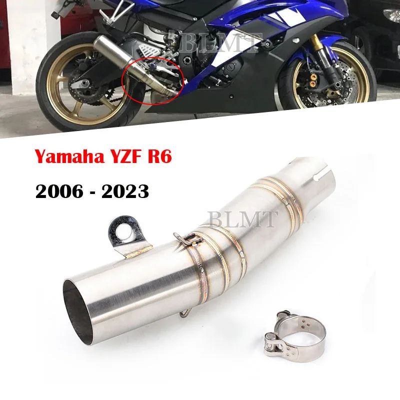 

For YAMAHA YZF R6 2006 - 2023 Slip-on Exhaust Middle Link Pipe Escape Adapter Connect 60mm Muffler