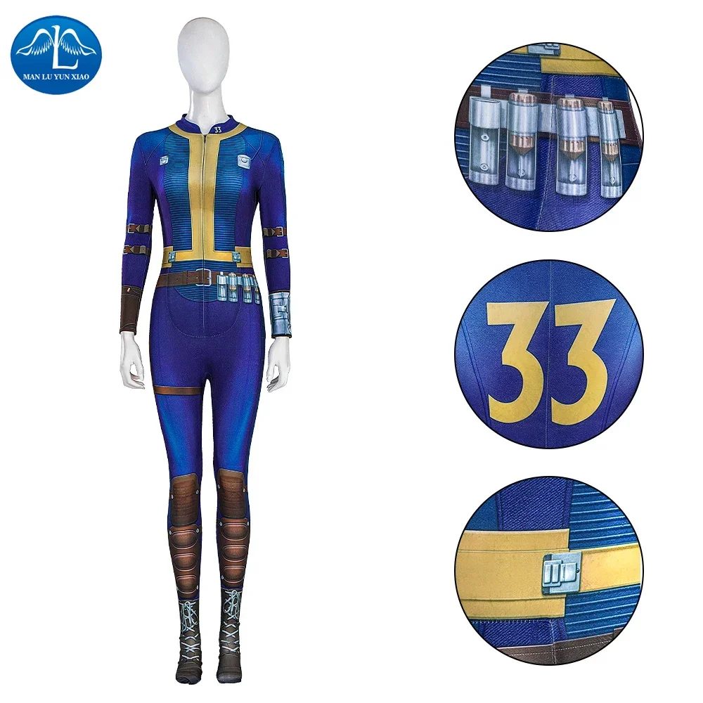 Fallout Lucy Cosplay Bodysuit Vault 33 Cosplay Costume Lucy McLean Uniform Halloween Carnival Party Cosplay Costume