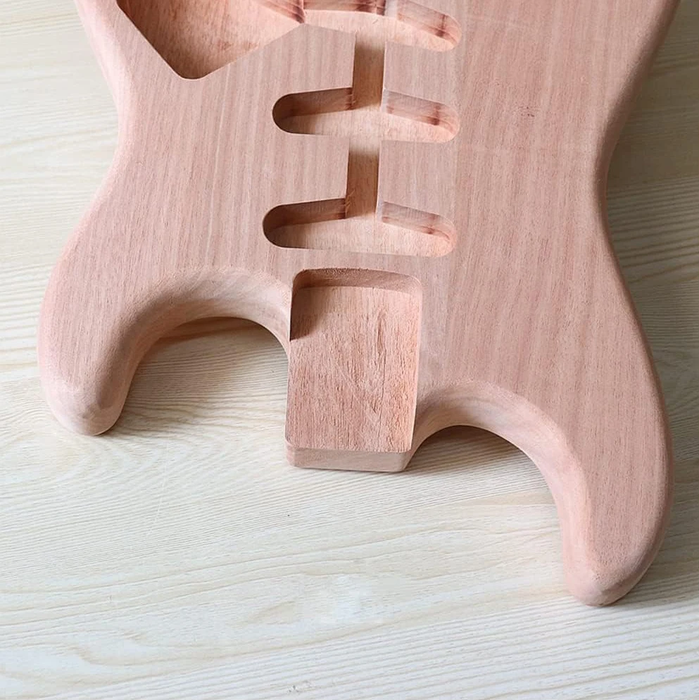 ST Mahogany Unfinished Electric Guitar Body, Stratocaster Style Guitar Part DIY Customize