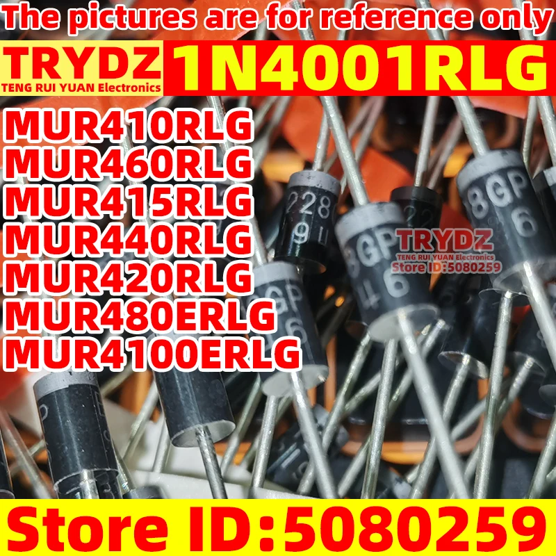 신제품 1N4001RLG, MUR410RLG, MUR460RLG, MUR415RLG, MUR440RLG, MUR420RLG, MUR480ERLG, MUR4100ERLG, 100-20 개