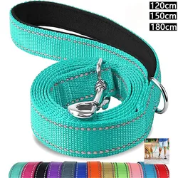 Correia de chumbo para cães e gatos, coleira de arnês, reflexão noturna, corda de reboque para animais, 1,2 m, 1,5 m, 1,8 m, corda de guarda para caminhar