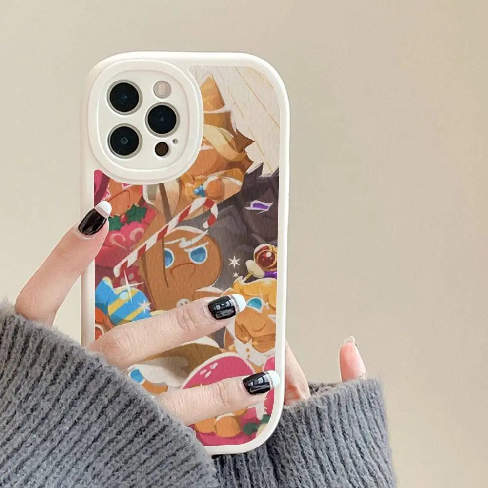 ゲームC-クッキーランキングダム iPhone 16 15 14 13 12 11 Pro Max Plus用レザー耐衝撃カバー