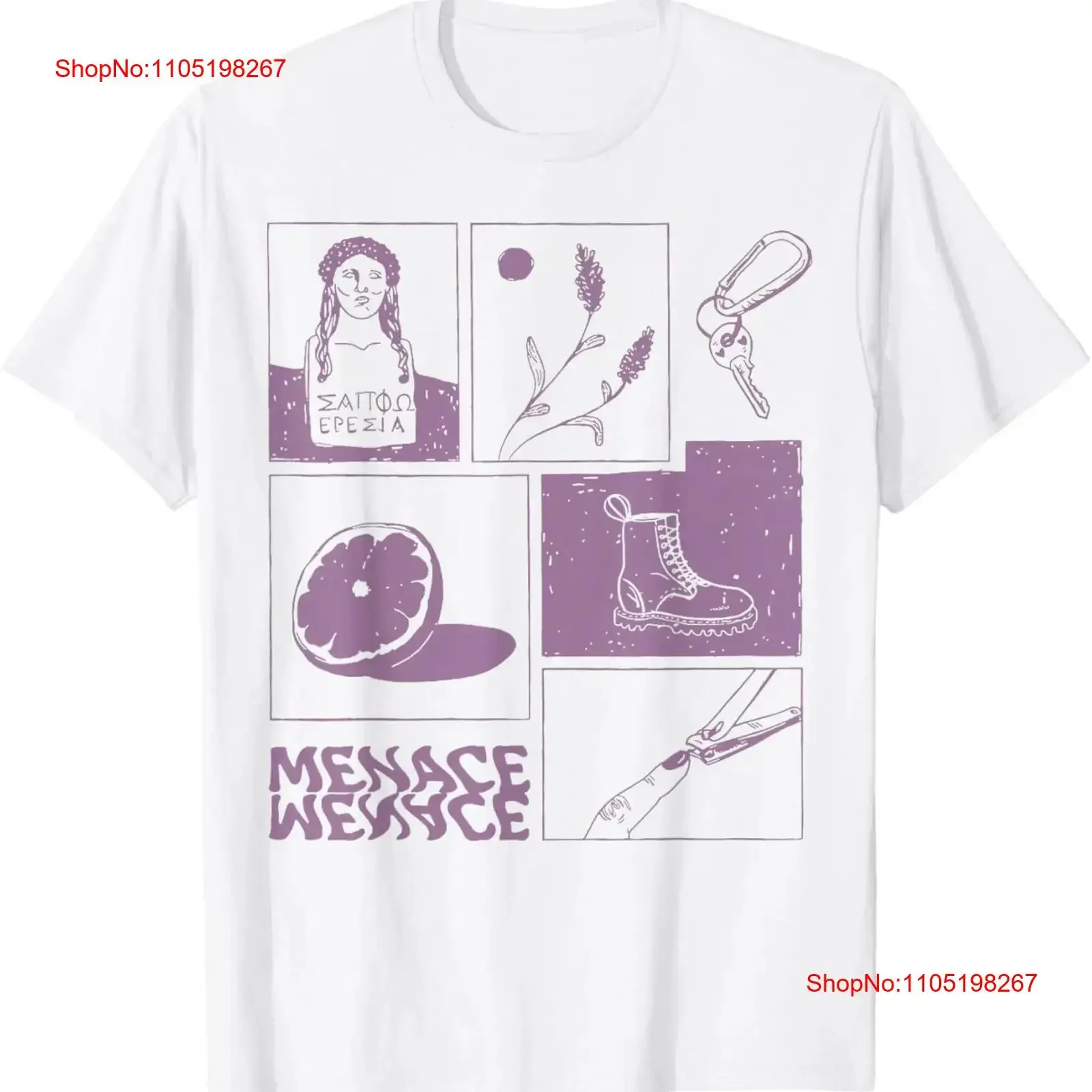 

Retro Lavender Menace Subtle Queer LGBT T Shirt vintage Washed designer clothes streetwear Versatile Soft